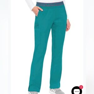 Med Couture Teal Straight Leg Women's Pants